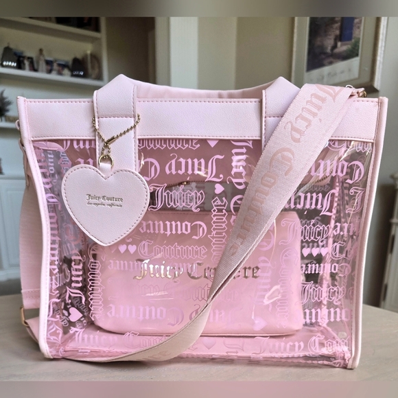 Juicy Couture Powder Blush Clear Beachin Large Tote NWOT - Picture 7 of 7